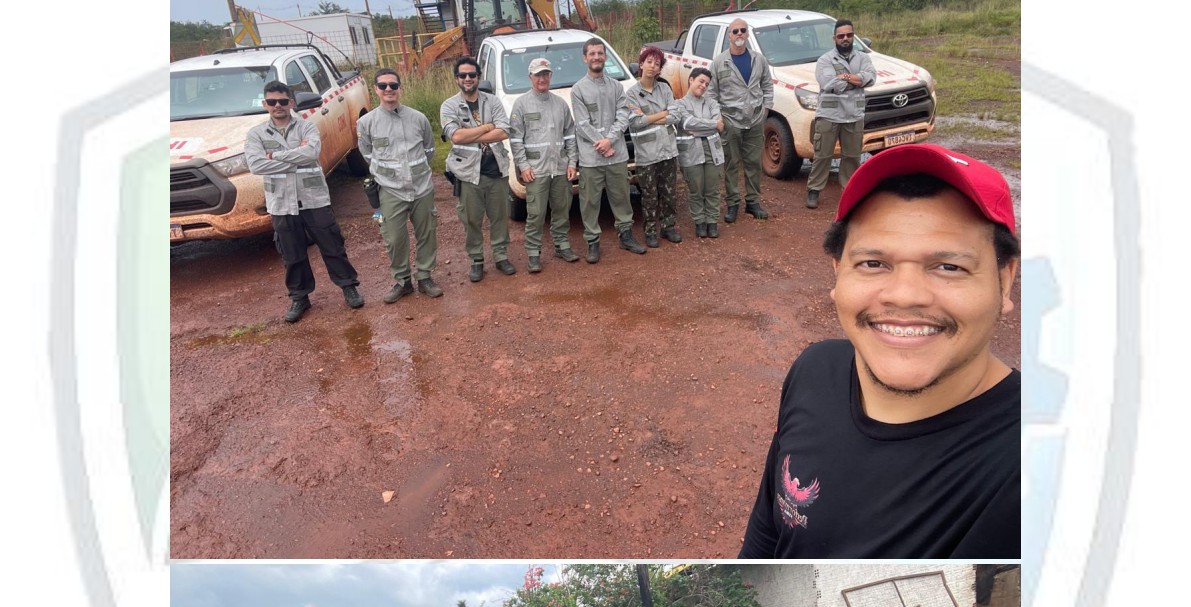 Equipe em campo - Selfie no campo de trabalho